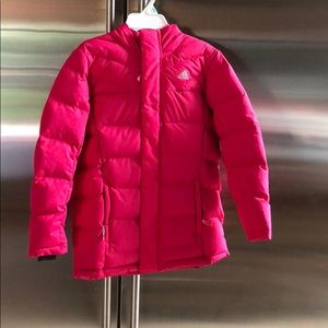 adidas pink puffer coat